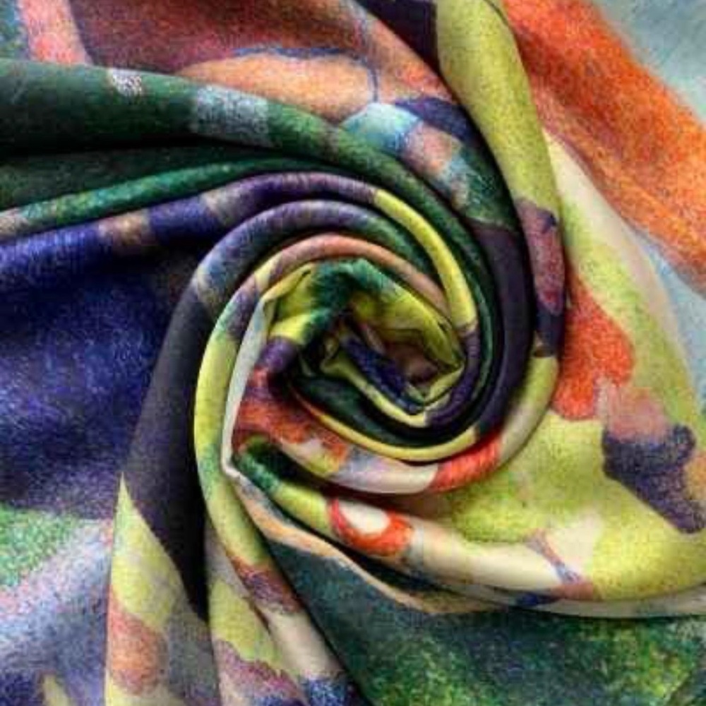 Colorful Vintage Bohemian Art Print Scarf 27,5*27,5 - Picture 7 of 7